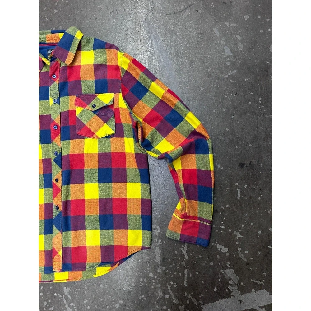 Lot of 2 Fox Racing Flannel Shirts Men's XL Plaid Multicolor Button Up Casual